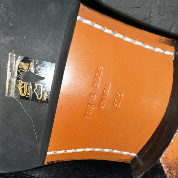 Rag & Bone Leather Buckle Short Moto Boots Size 37.5 - Picture 10 of 11